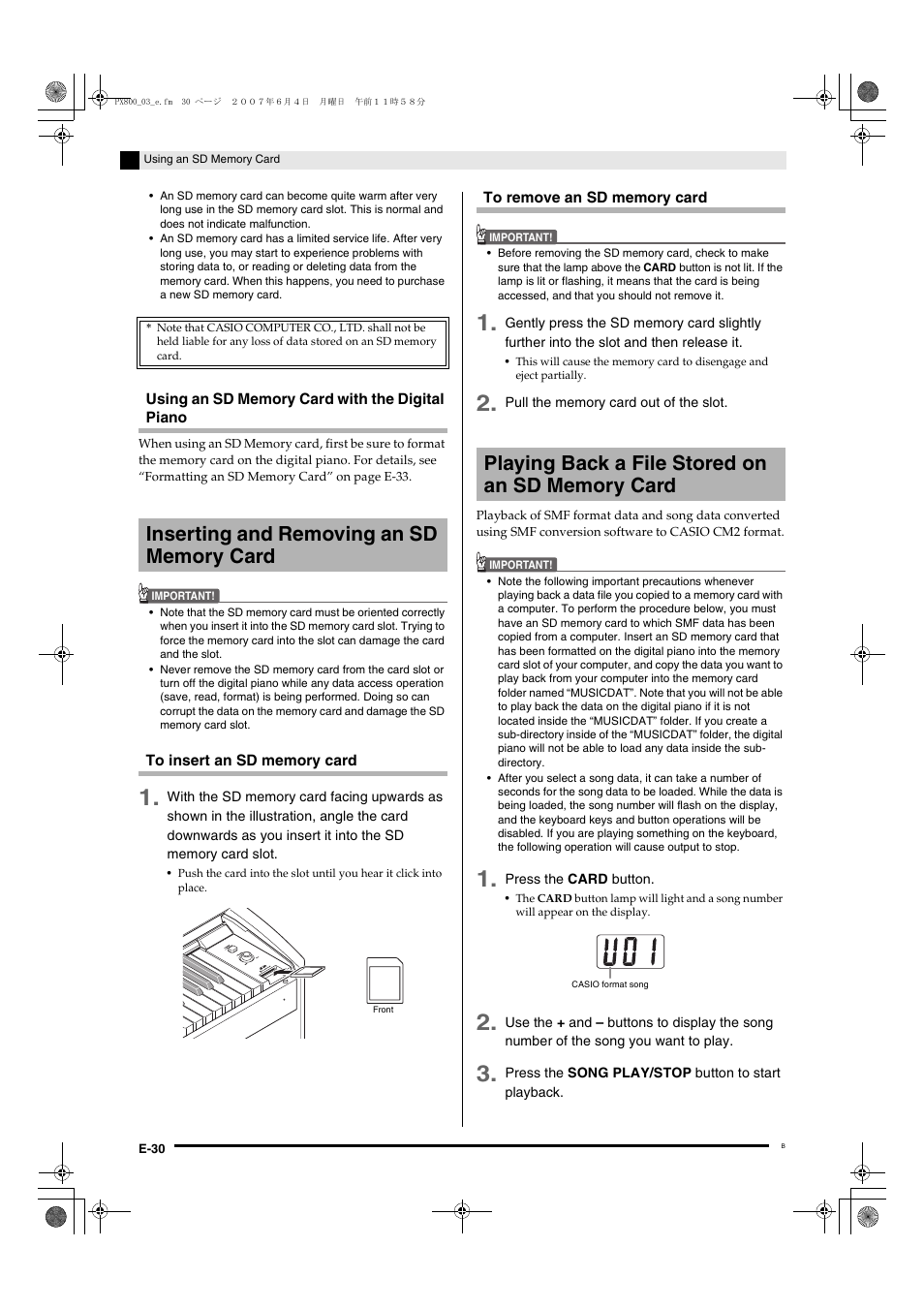 Casio PX-800 User Manual | Page 34 / 53