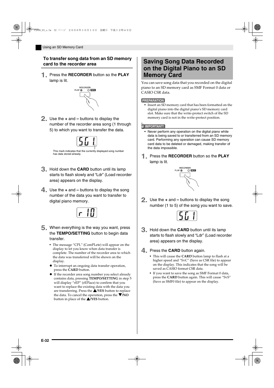 Casio PX-800 User Manual | Page 36 / 53