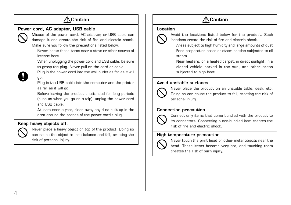 4caution, Caution | Casio LPCW-50 User Manual | Page 5 / 85