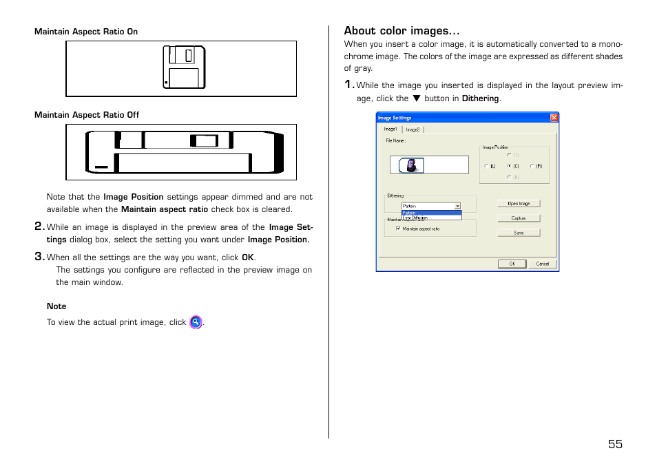 About color images | Casio LPCW-50 User Manual | Page 56 / 85