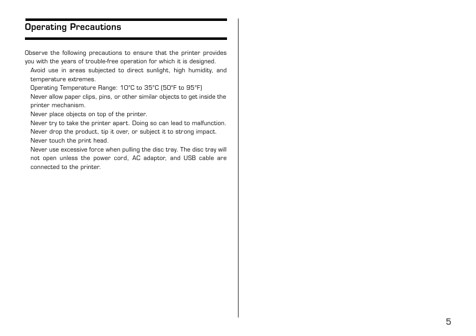 Operating precautions | Casio LPCW-50 User Manual | Page 6 / 85