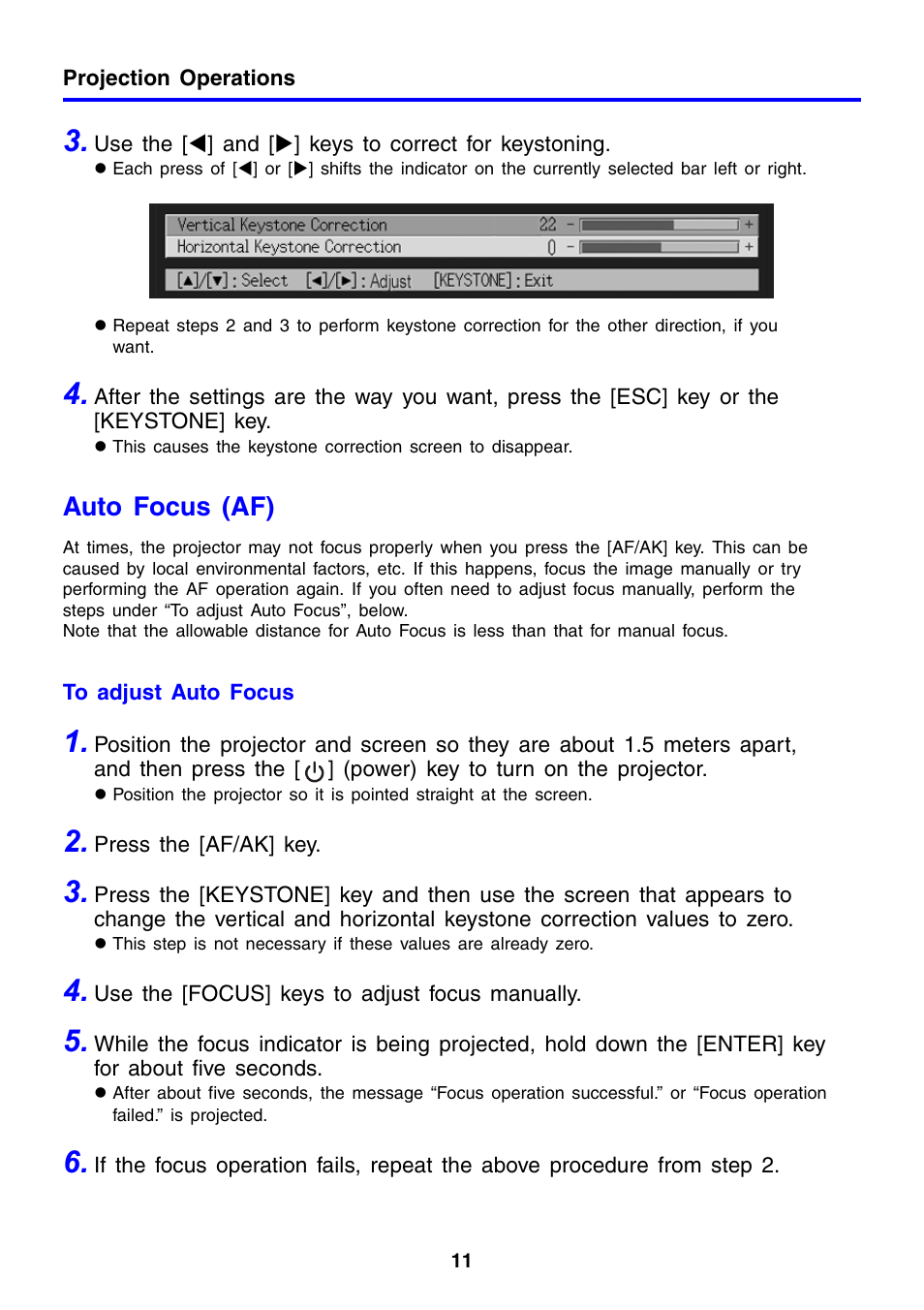 Auto focus (af) | Casio XJ-460 User Manual | Page 11 / 78