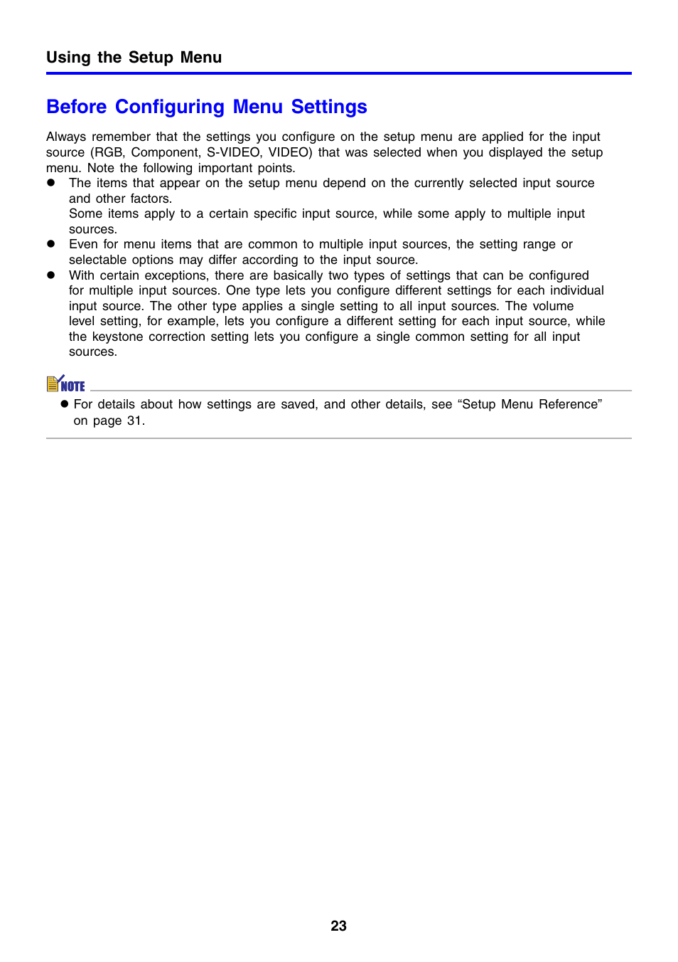 Before configuring menu settings | Casio XJ-460 User Manual | Page 23 / 78