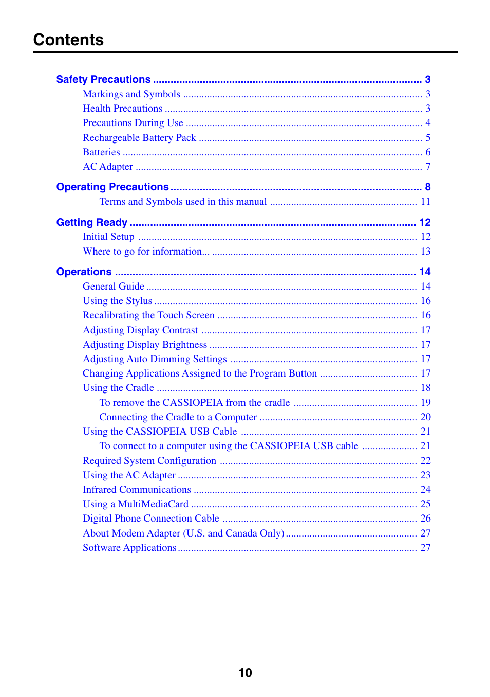 Casio Cassiopeia EM-500 User Manual | Page 10 / 45