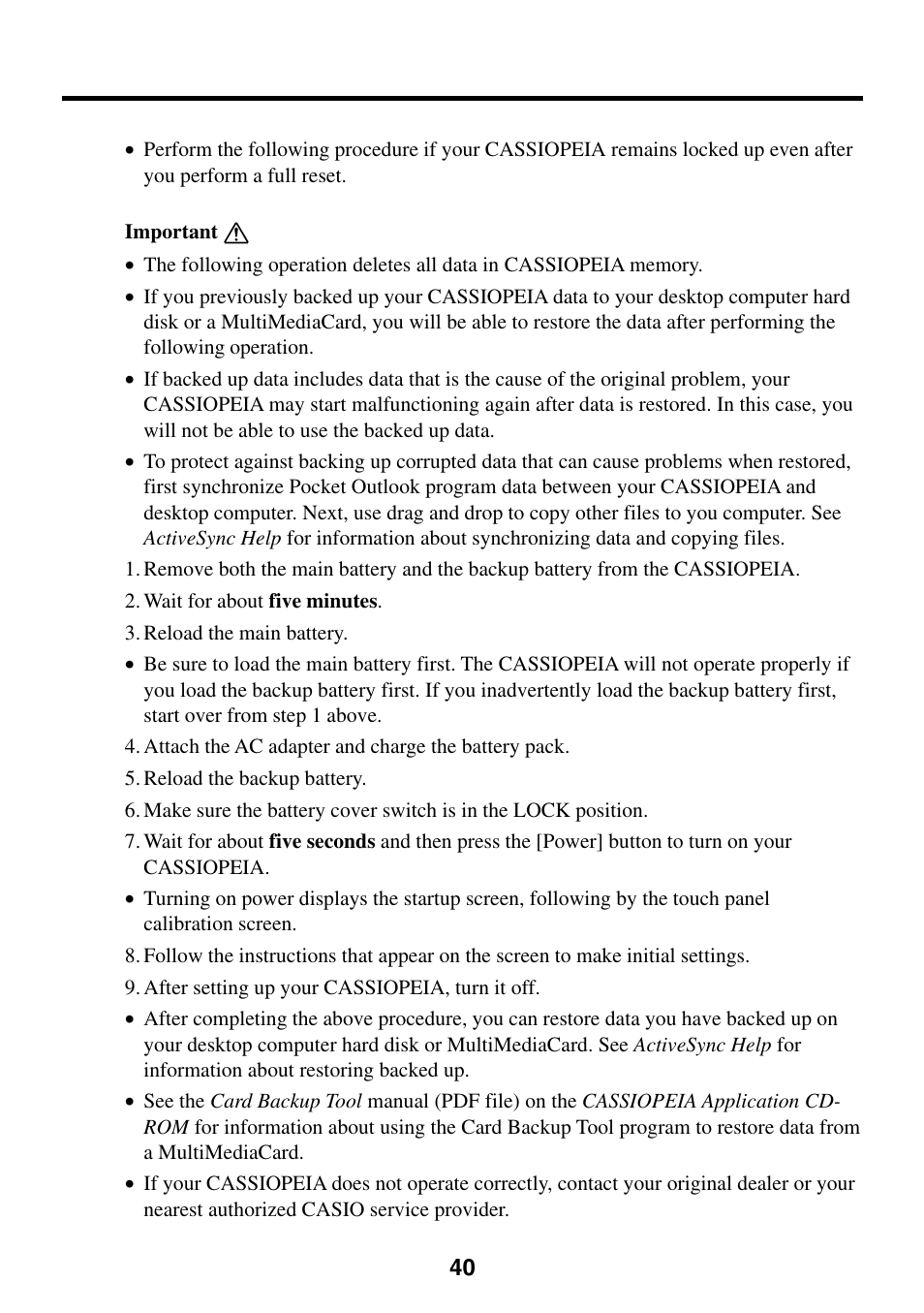 Casio Cassiopeia EM-500 User Manual | Page 40 / 45