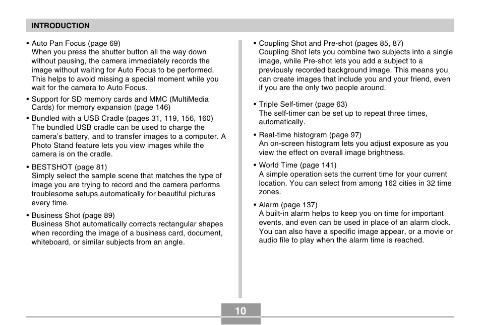 Casio EXILIM EX-Z55 User Manual | Page 10 / 208