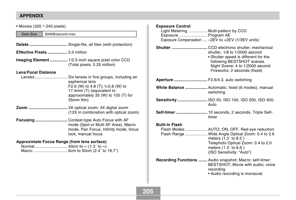 Casio EXILIM EX-Z55 User Manual | Page 205 / 208