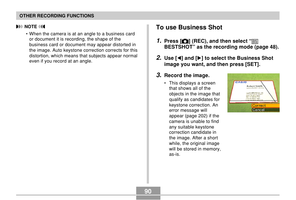 To use business shot | Casio EXILIM EX-Z55 User Manual | Page 90 / 208