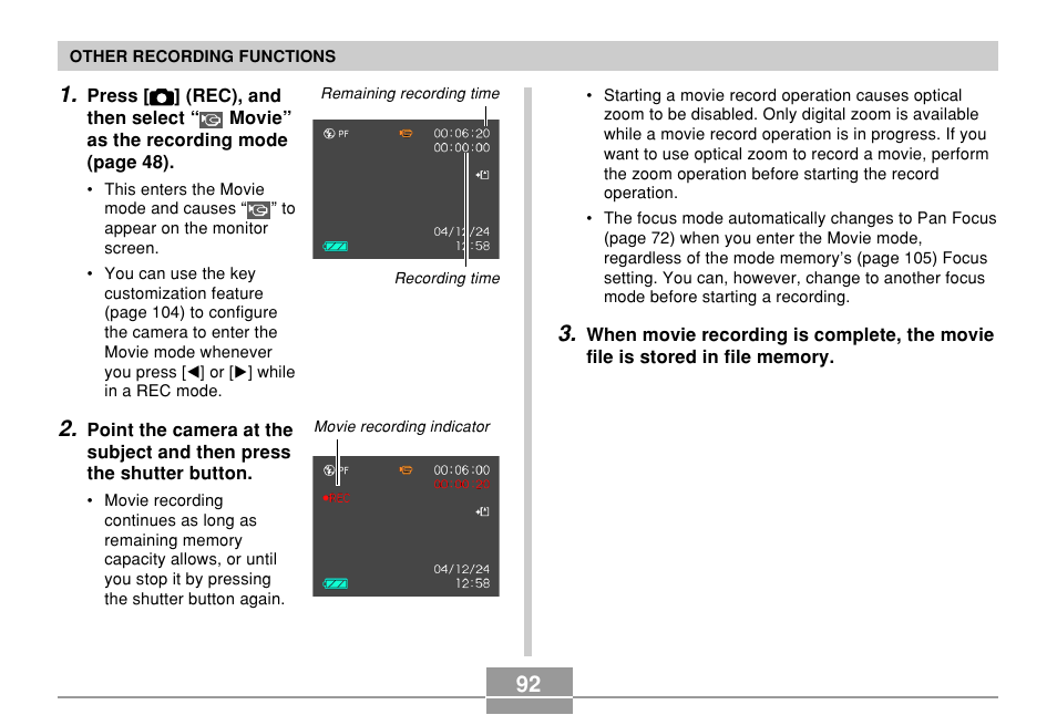 Casio EXILIM EX-Z55 User Manual | Page 92 / 208