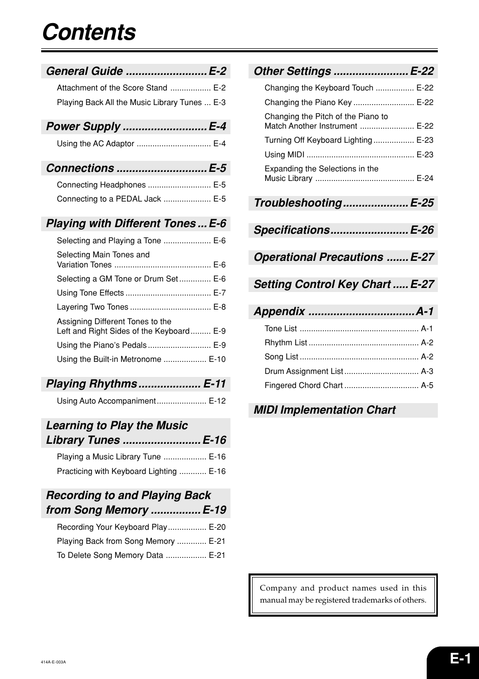 Casio PX500L User Manual | Page 3 / 36