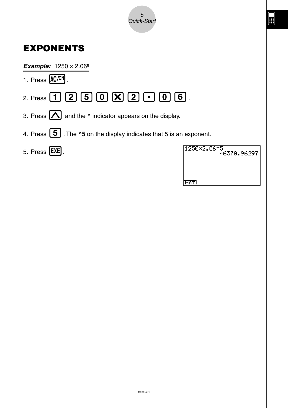 Bcfa*c.ag, Exponents | Casio ALGEBRA FX 1.0 PLUS User Manual | Page 10 / 24