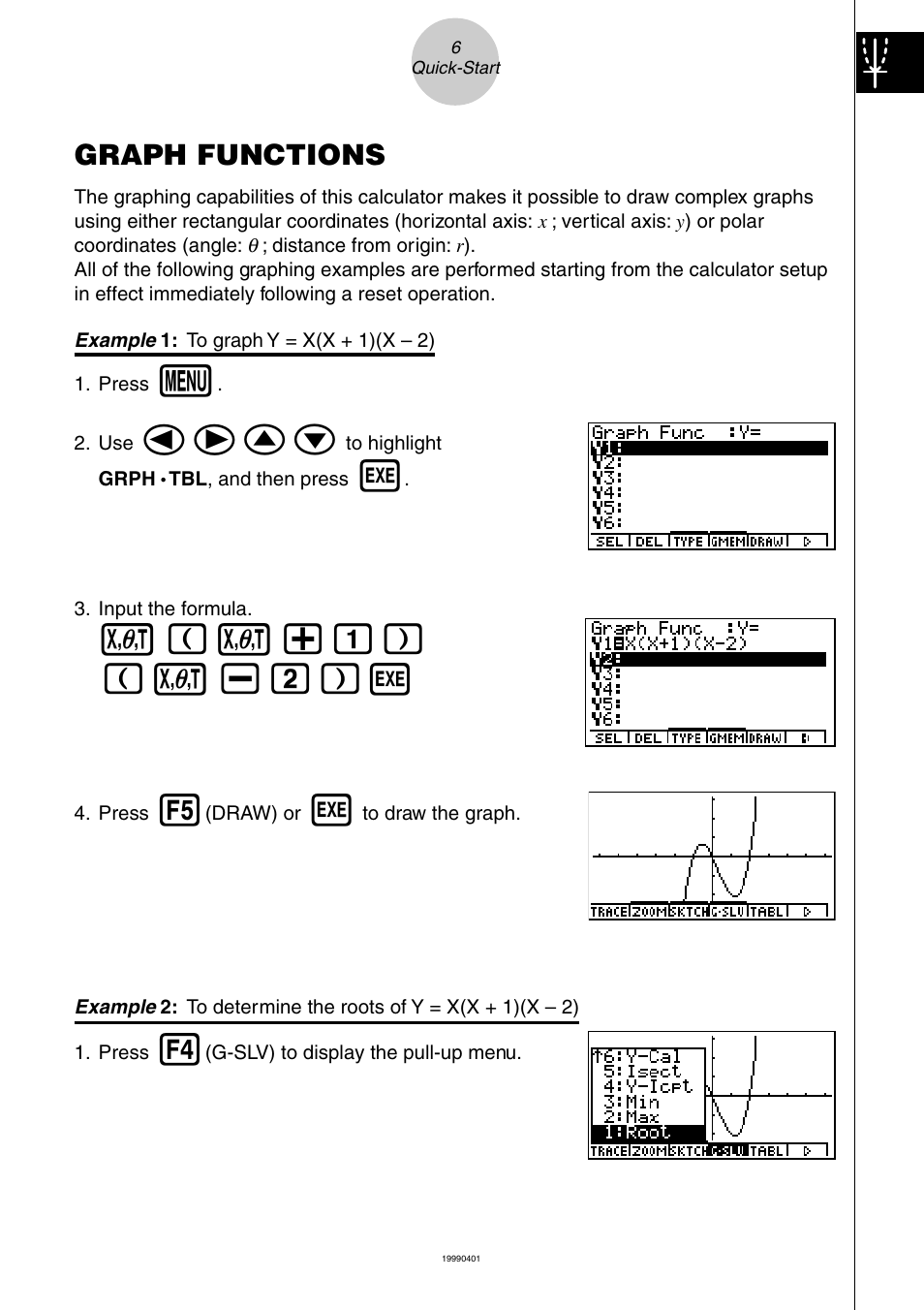 Defc, V (v+b) ( v -c)w, Graph functions | Casio ALGEBRA FX 1.0 PLUS User Manual | Page 11 / 24