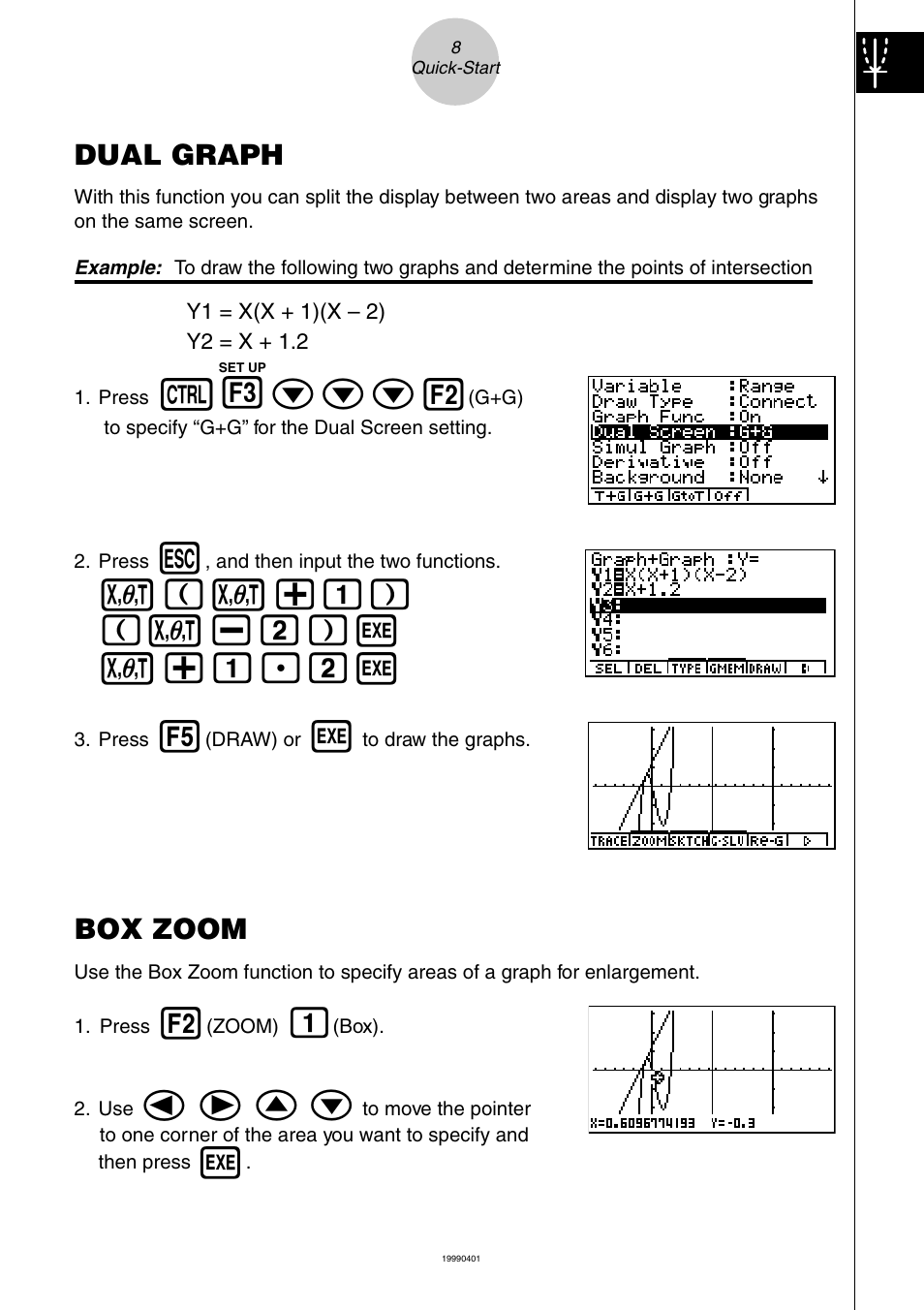Ccc2, V(v+b) ( v-c)w v+b.cw, Dual graph | Box zoom | Casio ALGEBRA FX 1.0 PLUS User Manual | Page 13 / 24