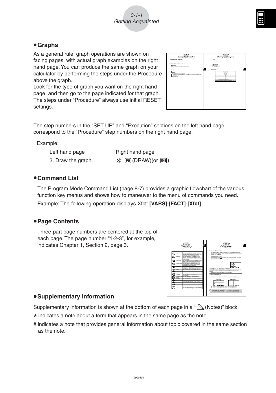 U graphs, Uuu u u command list, Uuu u u page contents | Uuu u u supplementary information, 1-1 getting acquainted | Casio ALGEBRA FX 1.0 PLUS User Manual | Page 24 / 24