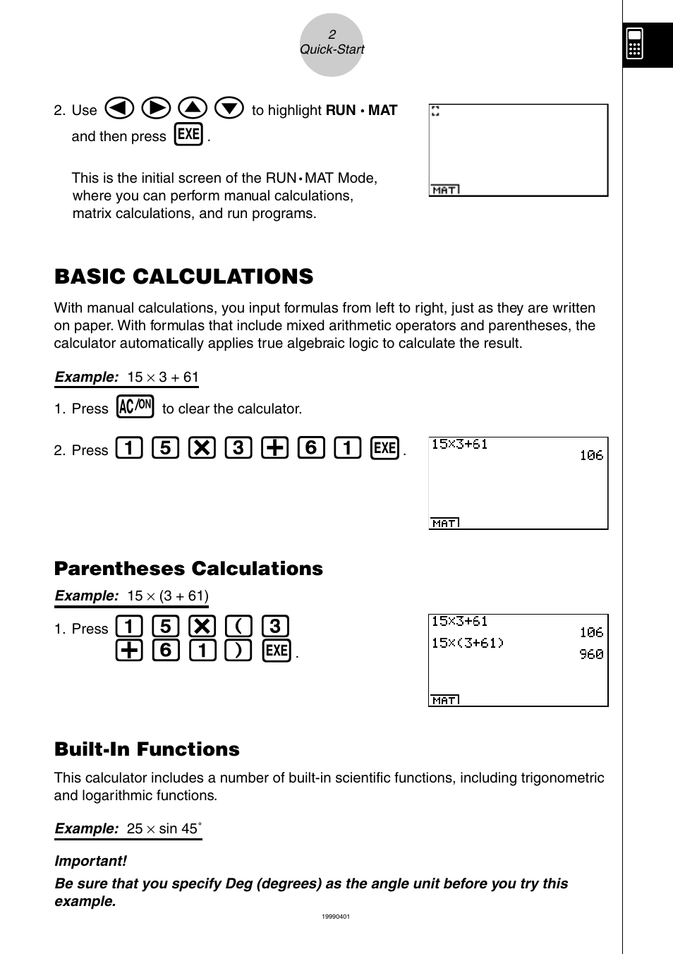 Defc, Bf*d+gb w, Bf*(d +gb) w | Basic calculations, Parentheses calculations, Built-in functions | Casio ALGEBRA FX 1.0 PLUS User Manual | Page 7 / 24