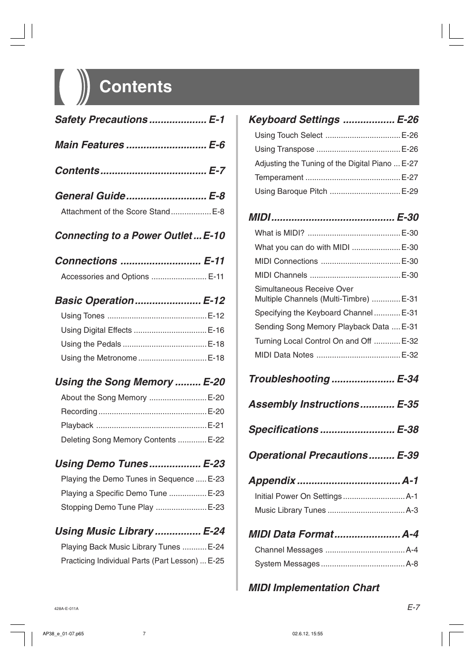Casio AP-38 User Manual | Page 11 / 54