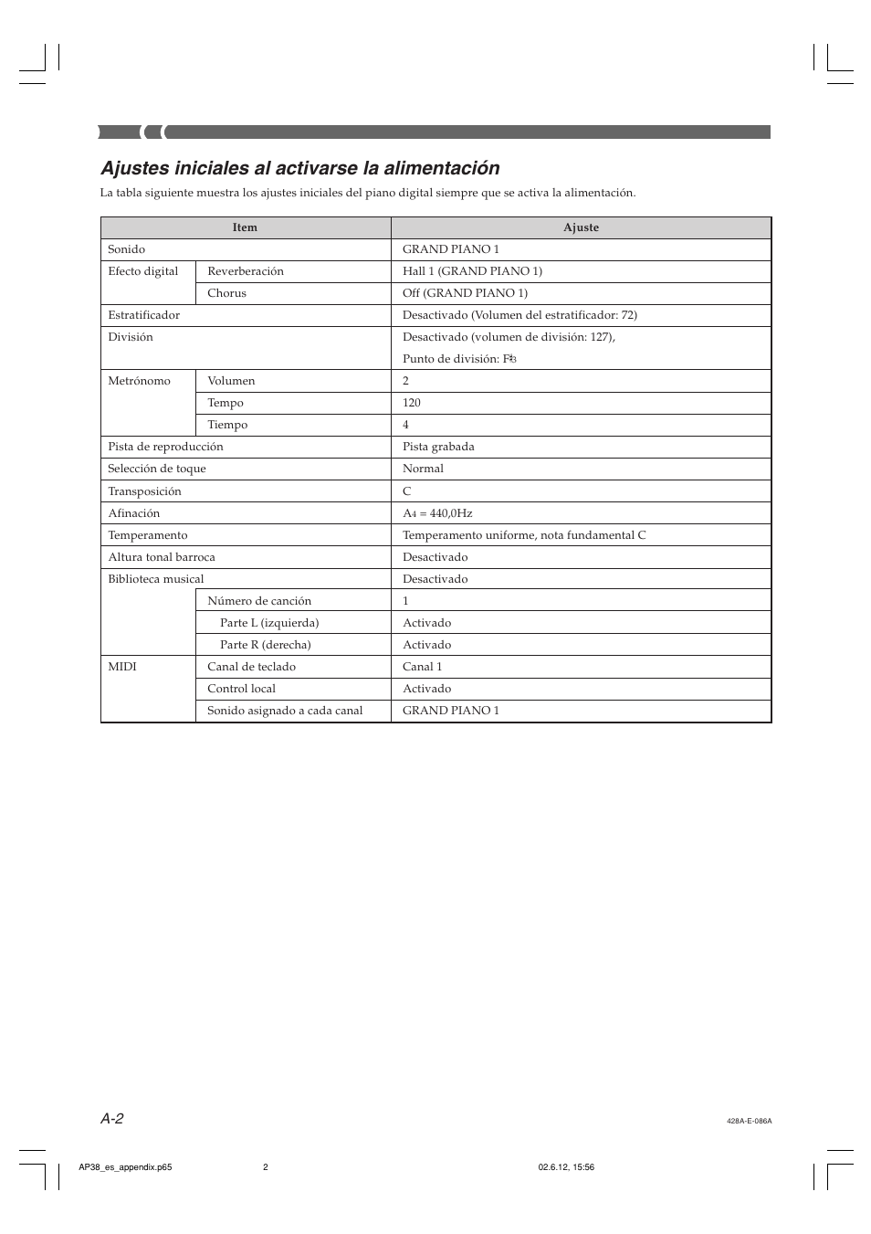 Ajustes iniciales al activarse la alimentación | Casio AP-38 User Manual | Page 45 / 54