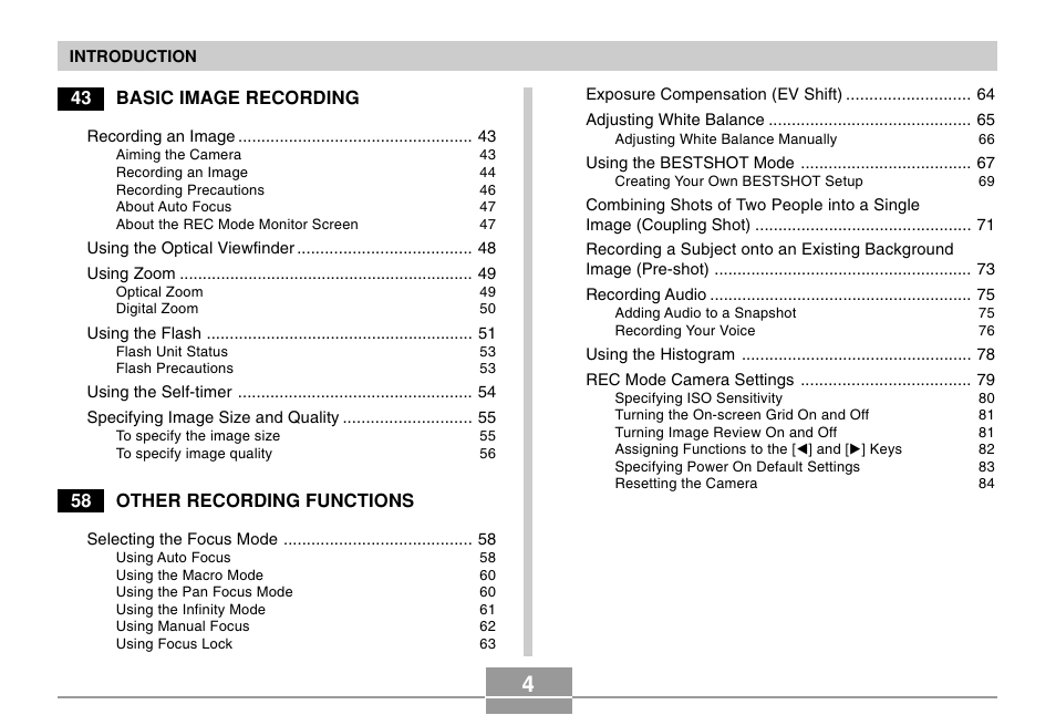 Casio EX-Z4U User Manual | Page 4 / 57