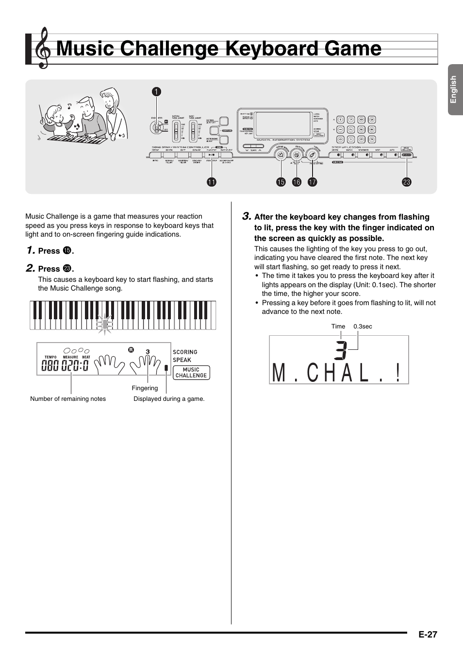 M . c h a l, Music challenge keyboard game, Cn bp bp bq bq br br bl bl 1 1 | Casio LK230ES1A User Manual | Page 29 / 47