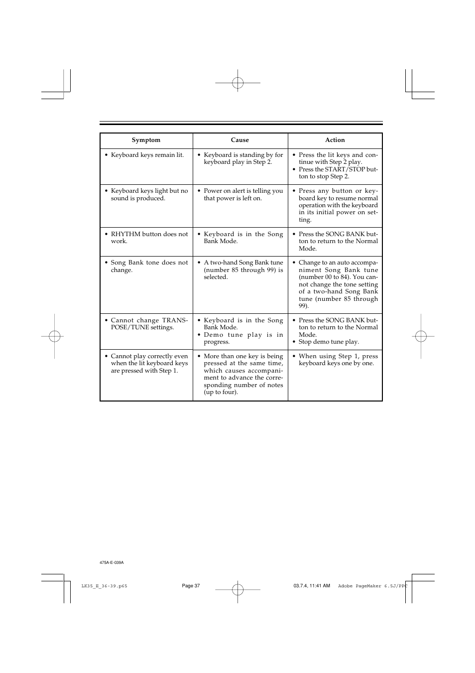 Casio LK35 User Manual | Page 39 / 48