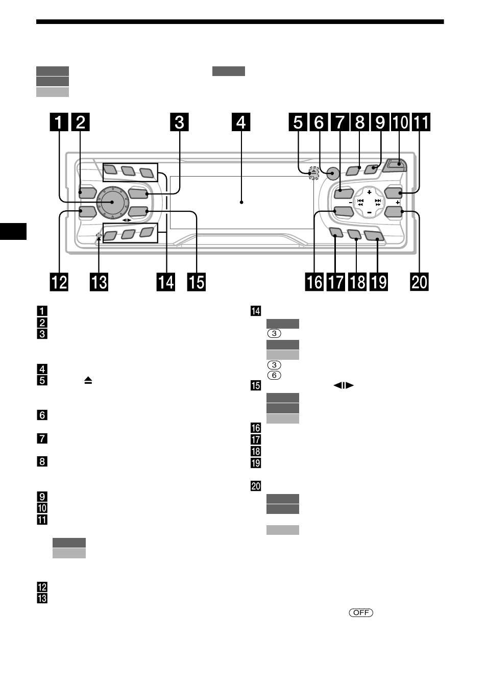 Ubicación de los controles, 4ubicación de los controles | Sony XR-CA600X User Manual | Page 32 / 172