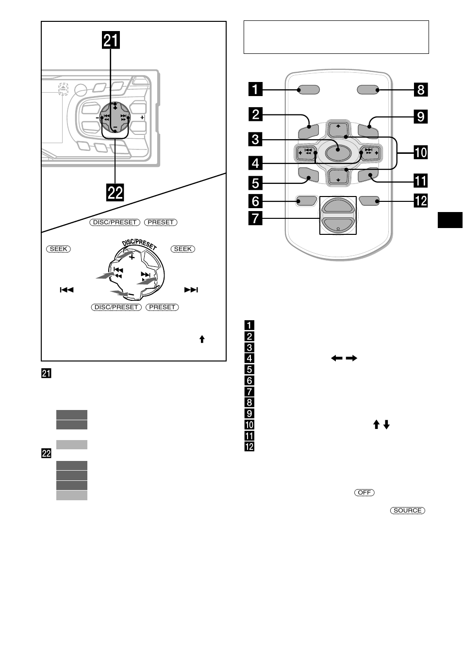 Mando a distancia de tarjeta rm-x114 (opcional), Jbotones disc, Preset( m / m ) k botón enter l botón att | Sony XR-CA600X User Manual | Page 33 / 172