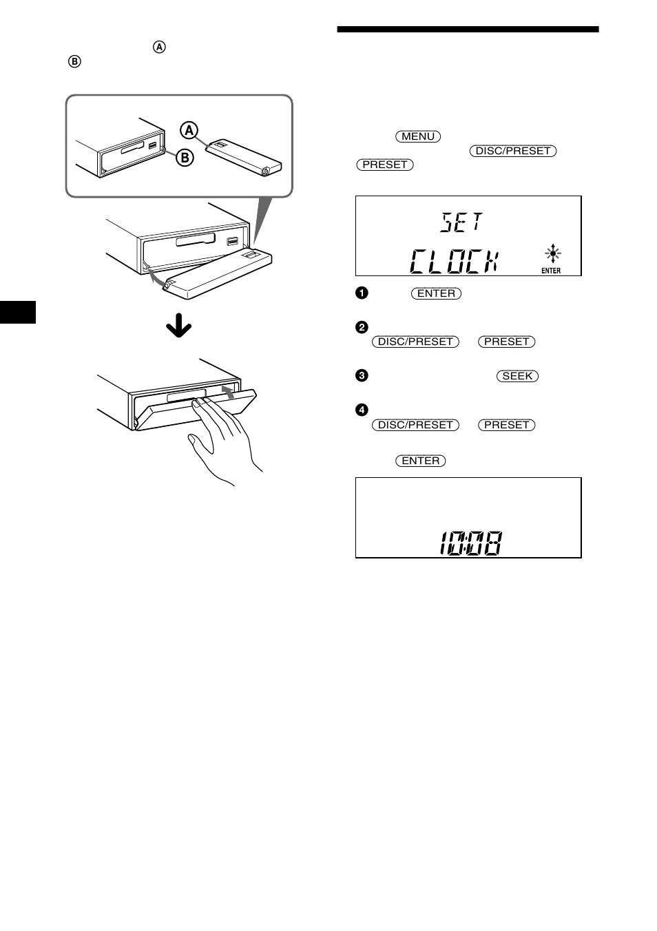 Ajuste del reloj | Sony XR-CA600X User Manual | Page 36 / 172
