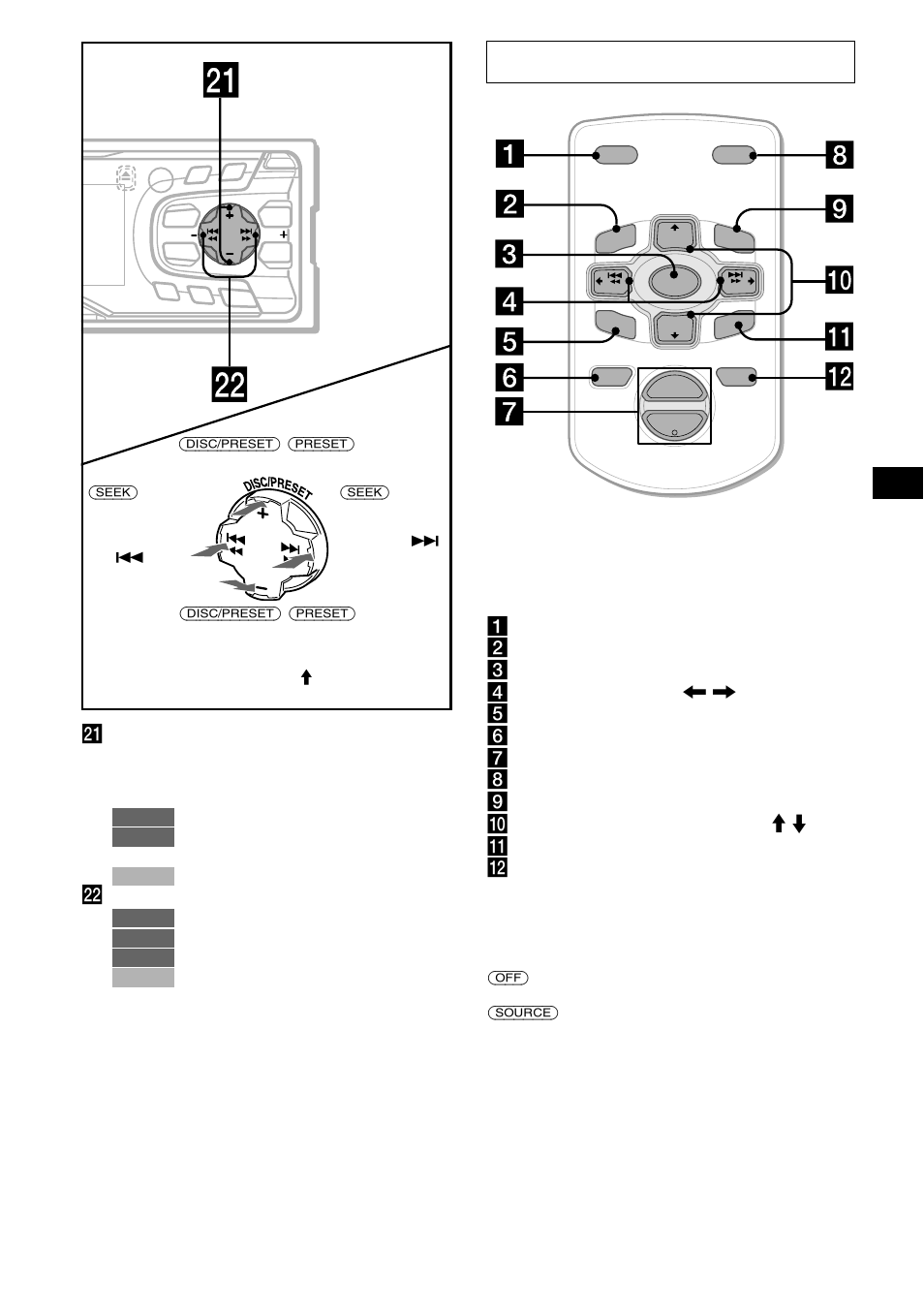 Fjärrkontroll rm-x114 (tillval), Jknapparna disc, Preset ( m / m ) k knappen enter l knappen att | Sony XR-CA600X User Manual | Page 59 / 172
