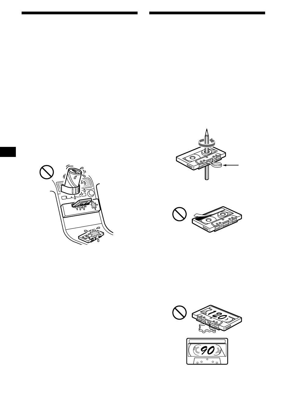 Säkerhetsföreskrifter, Råd om kassettband, Säkerhetsföreskrifter råd om kassettband | 6säkerhetsföreskrifter | Sony XR-CA600X User Manual | Page 60 / 172