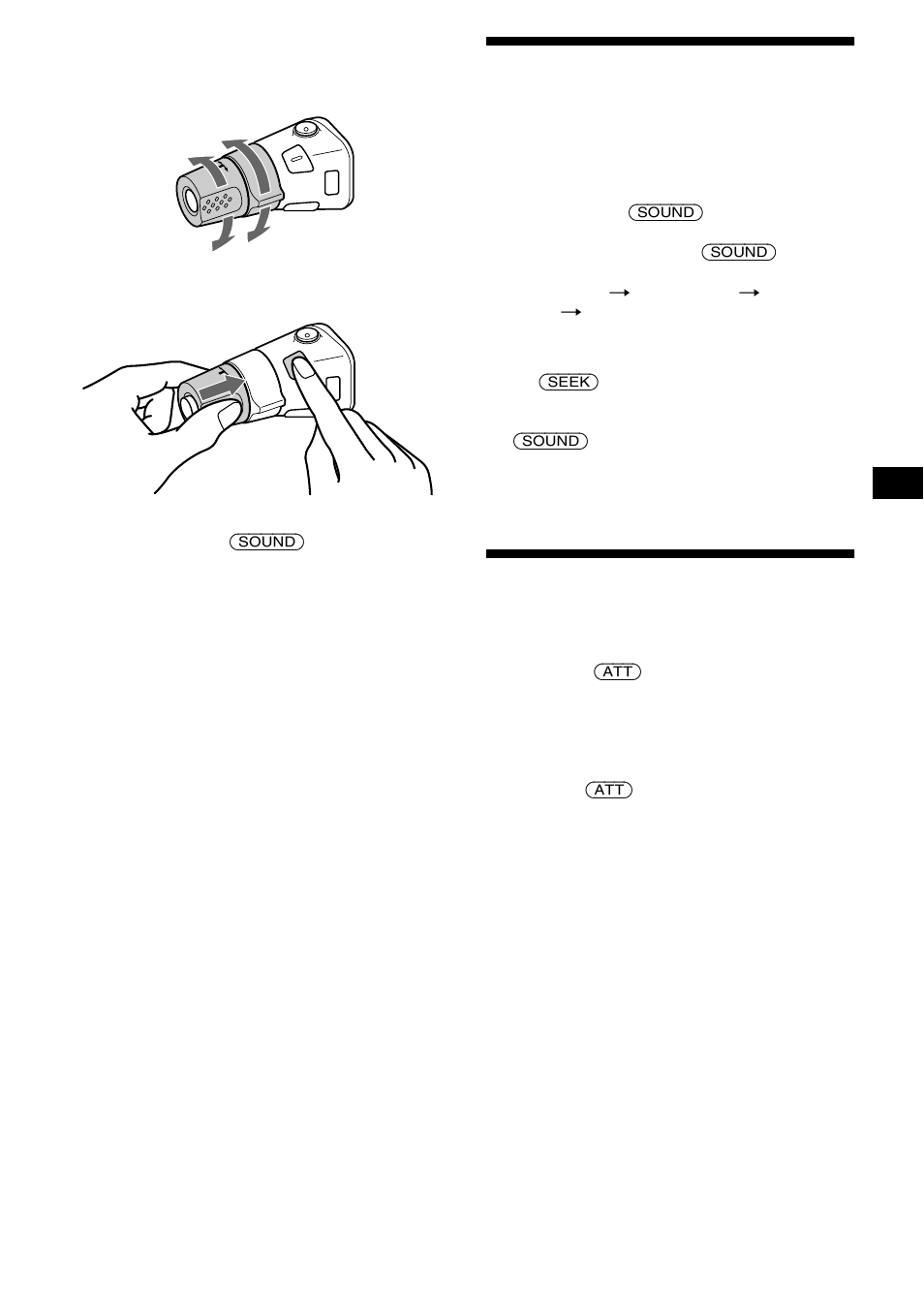 Justera tonkontrollerna, Snabbdämpa ljudet, Justera tonkontrollerna snabbdämpa ljudet | Sony XR-CA600X User Manual | Page 71 / 172