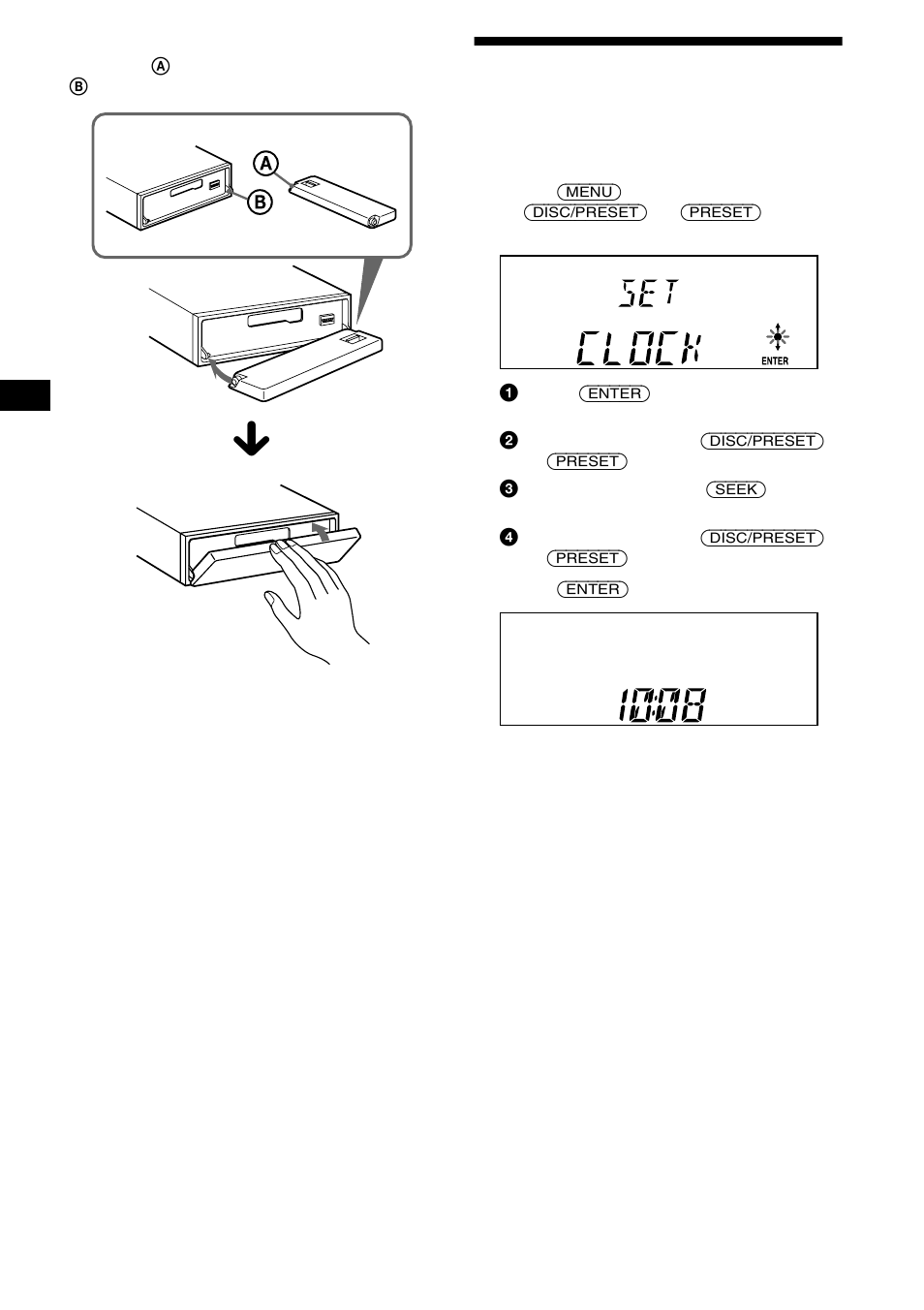 Setting the clock | Sony XR-CA600X User Manual | Page 8 / 172