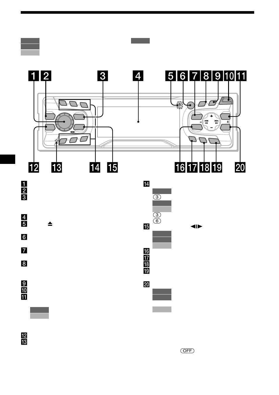 Localização dos controlos, 4localização dos controlos | Sony XR-CA600X User Manual | Page 86 / 172