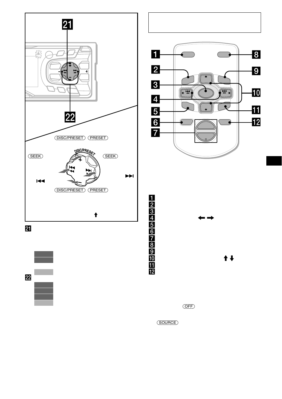 Comando tipo cartão de crédito rm-x114 (opcional), Jbotões disc, Preset( m / m ) k botão enter l botão att | Sony XR-CA600X User Manual | Page 87 / 172