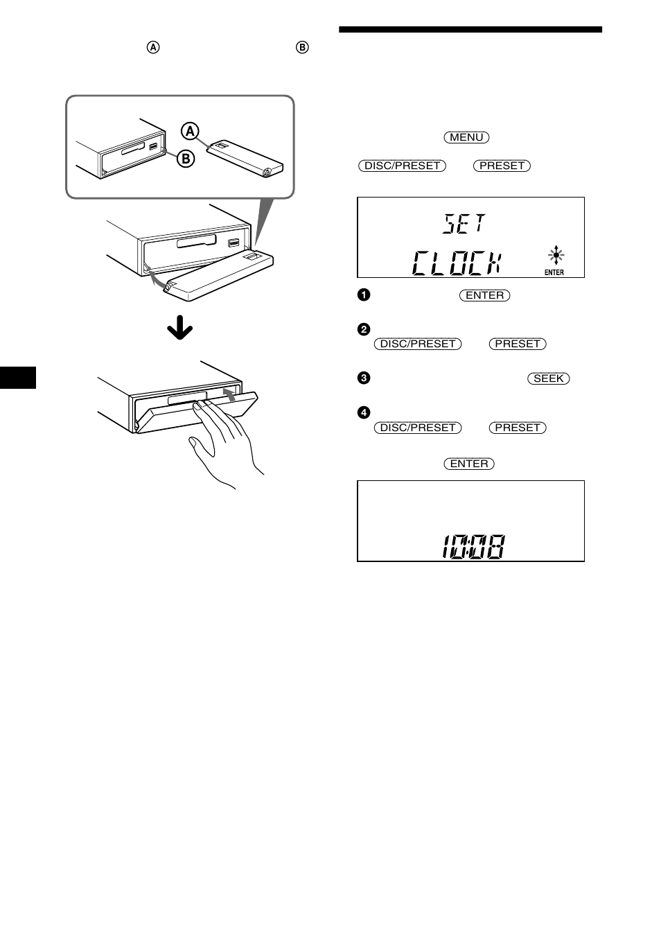 Acertar o relógio | Sony XR-CA600X User Manual | Page 90 / 172