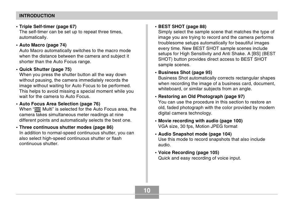 Casio EX-Z600 User Manual | Page 10 / 238