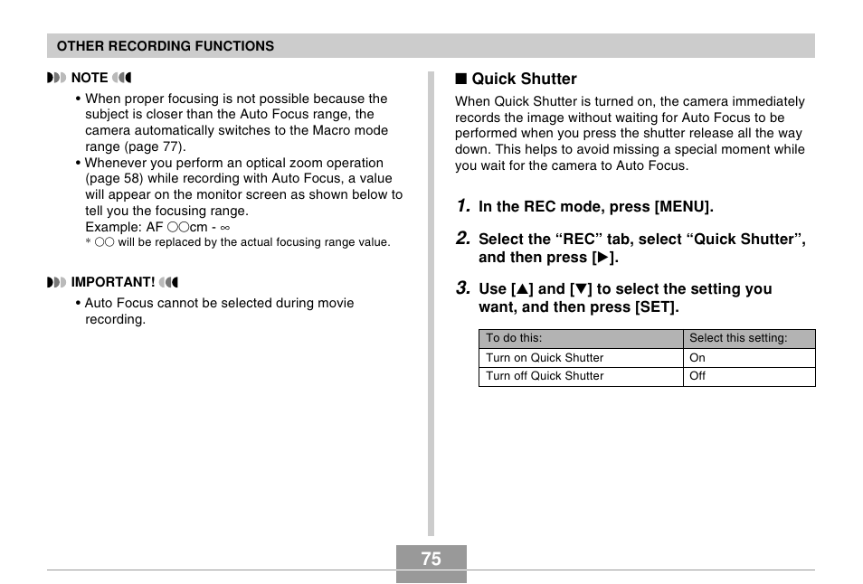 Casio EX-Z600 User Manual | Page 75 / 238