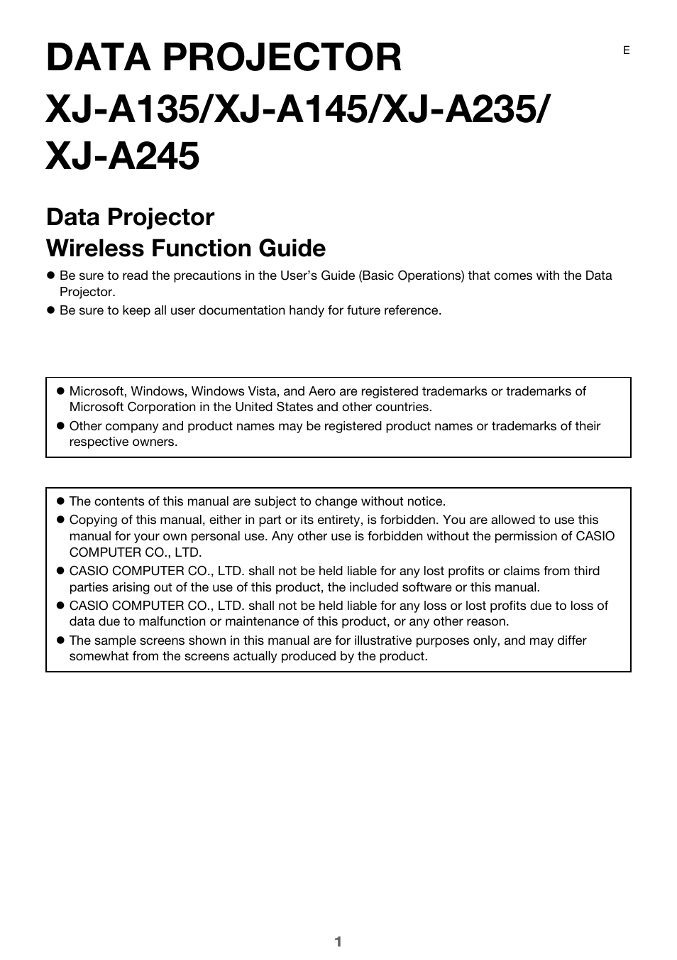 Casio XJ-A235 User Manual | 46 pages