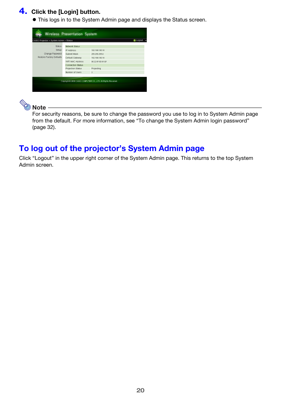 Casio XJ-A235 User Manual | Page 20 / 46