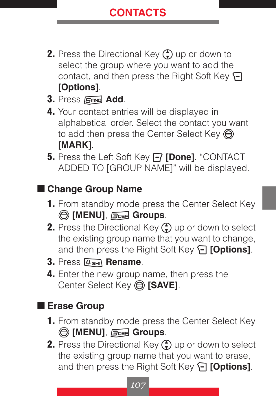 Contacts | Casio G'z One User Manual | Page 108 / 242
