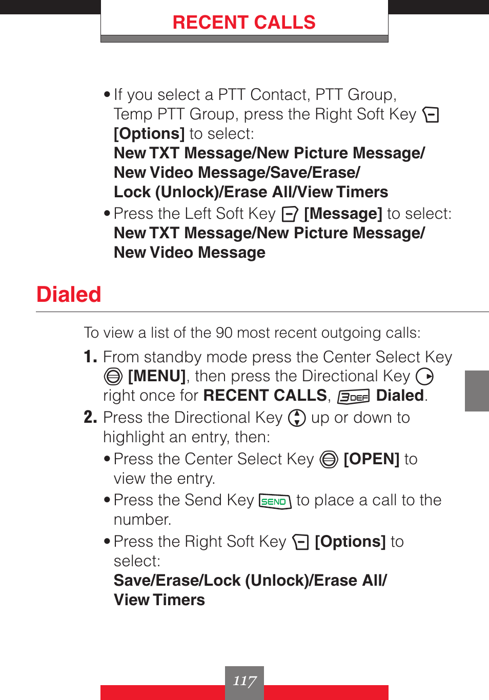Dialed, Recent calls | Casio G'z One User Manual | Page 118 / 242