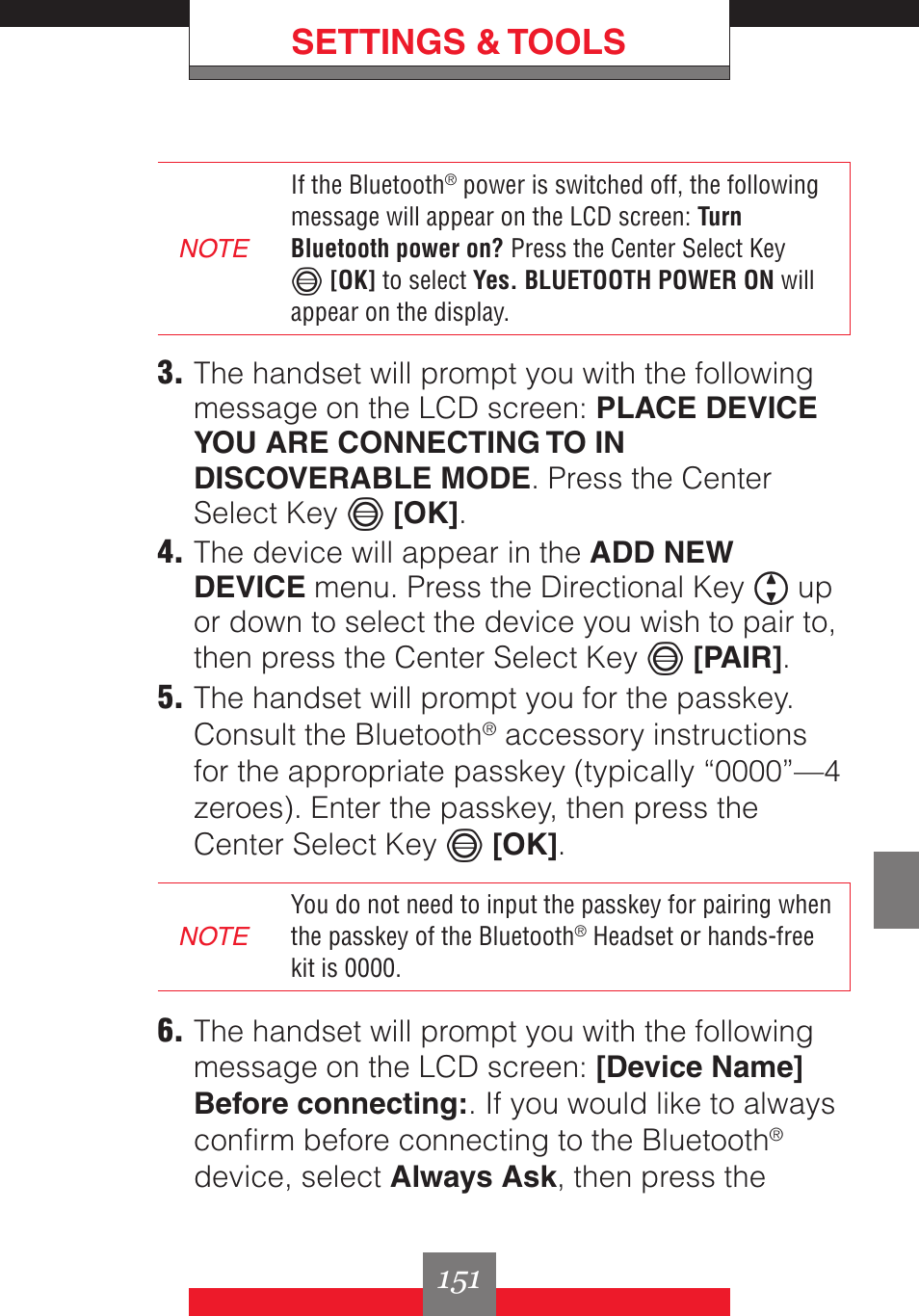 Settings & tools | Casio G'z One User Manual | Page 152 / 242