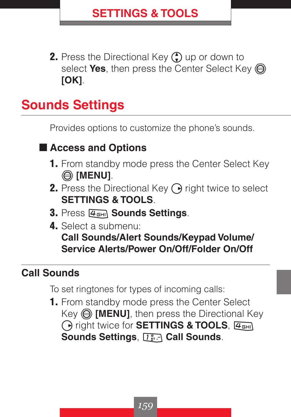 Sounds settings, Settings & tools | Casio G'z One User Manual | Page 160 / 242