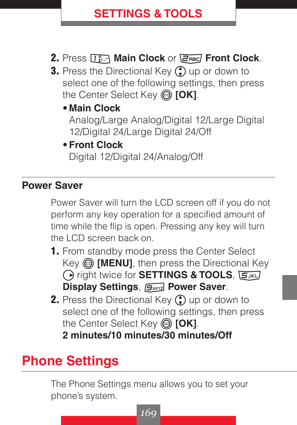 Phone settings, Settings & tools | Casio G'z One User Manual | Page 170 / 242
