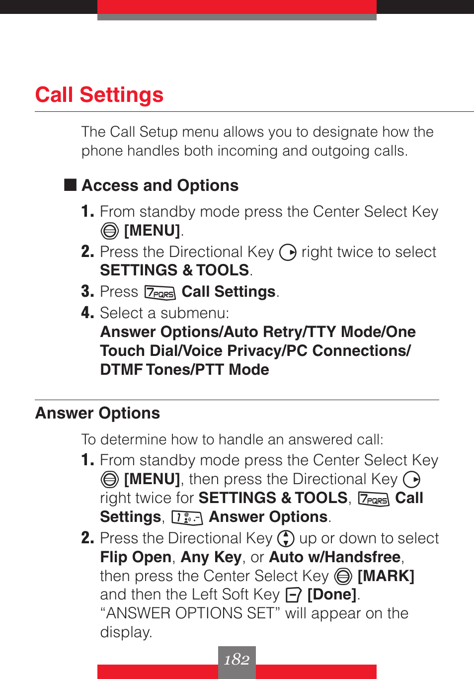 Call settings | Casio G'z One User Manual | Page 183 / 242