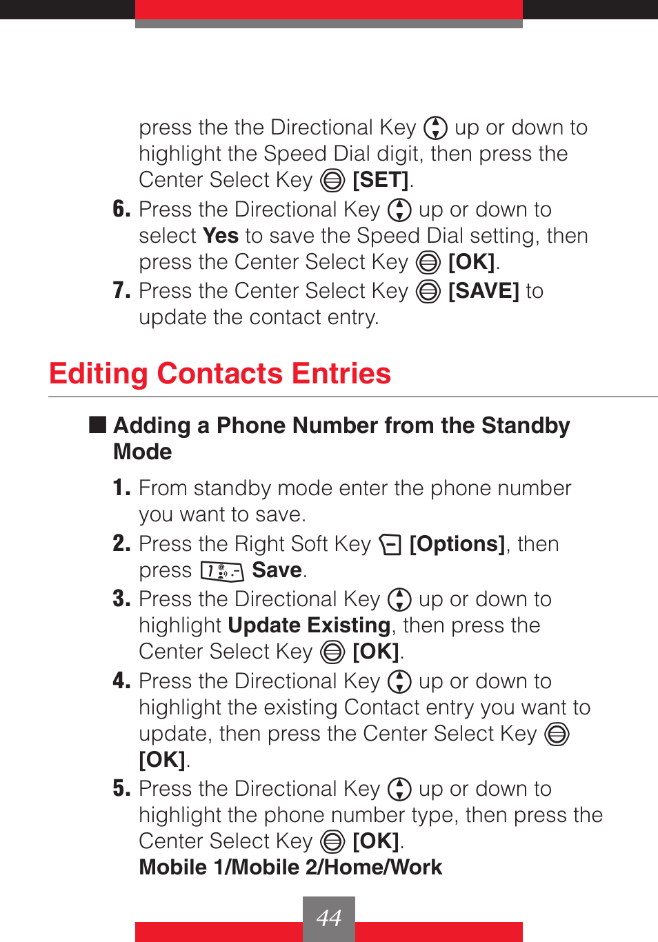 Editing contacts entries | Casio G'z One User Manual | Page 45 / 242
