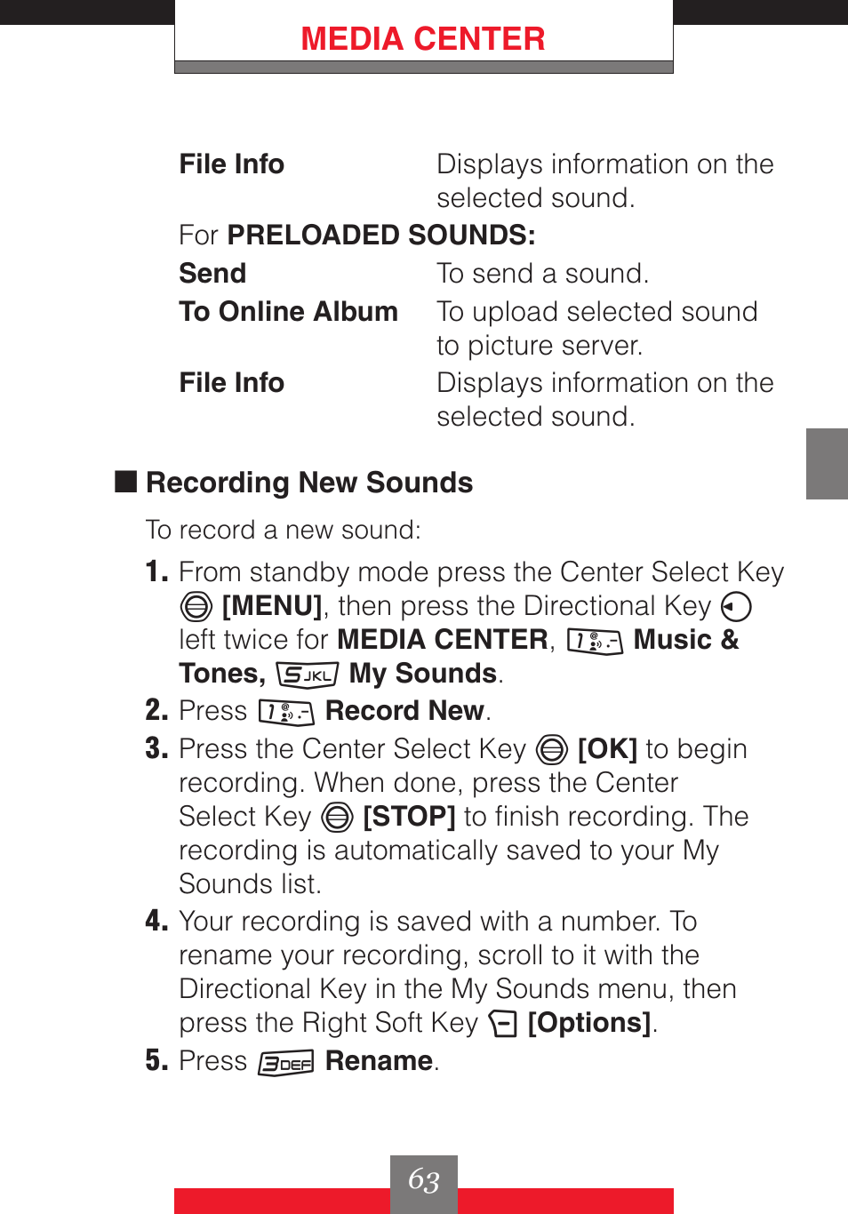 Media center | Casio G'z One User Manual | Page 64 / 242