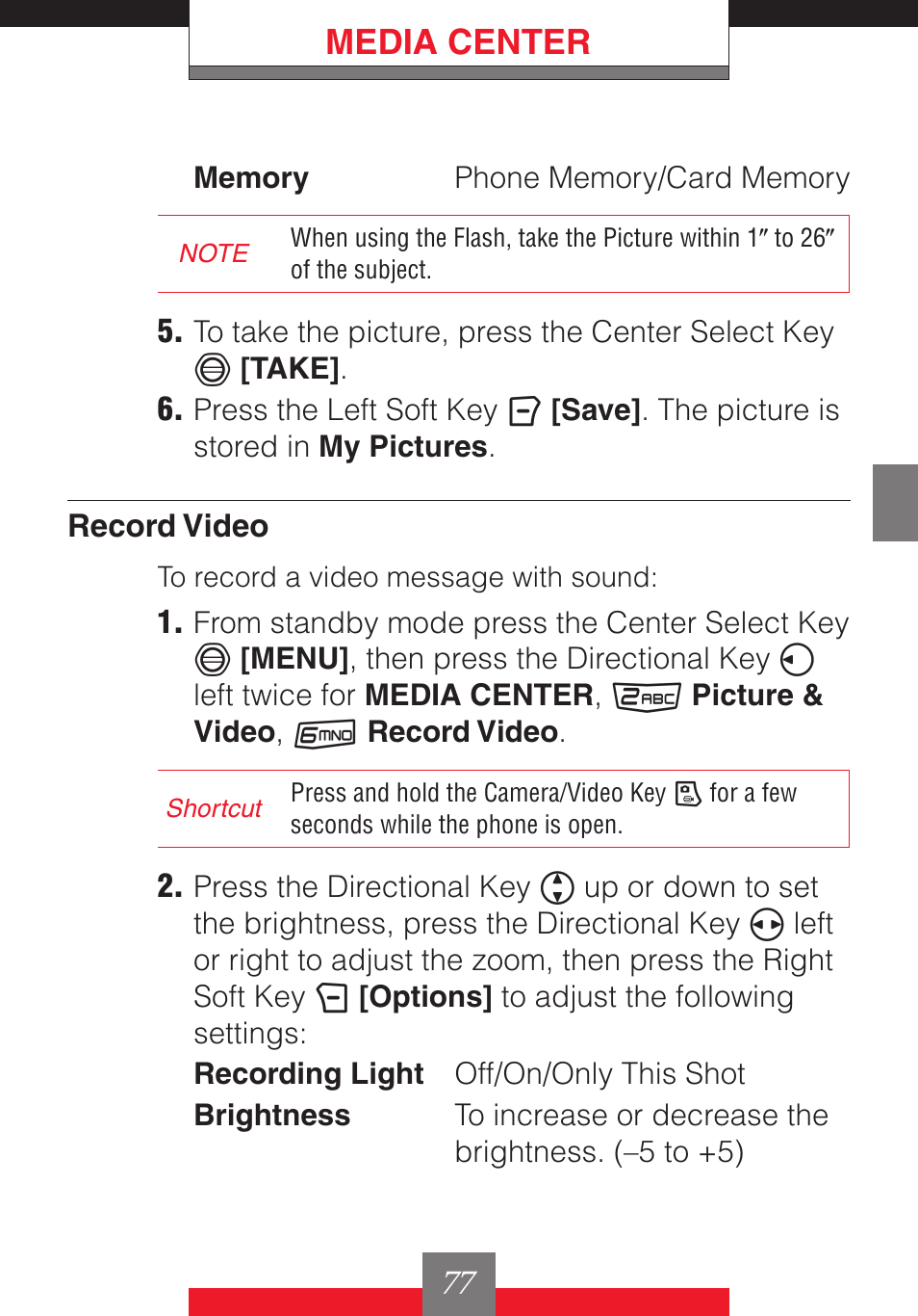 Media center | Casio G'z One User Manual | Page 78 / 242