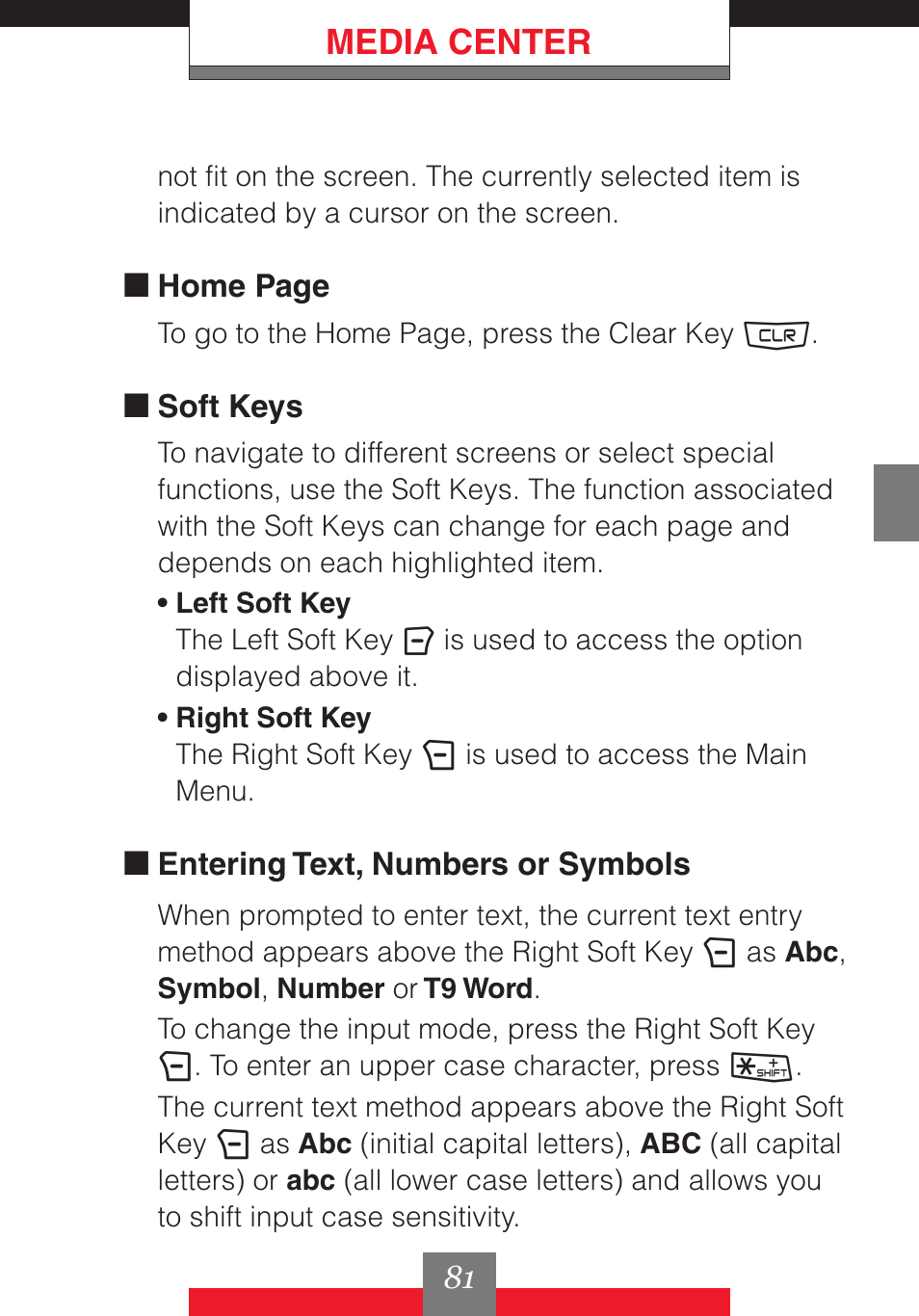 Media center | Casio G'z One User Manual | Page 82 / 242