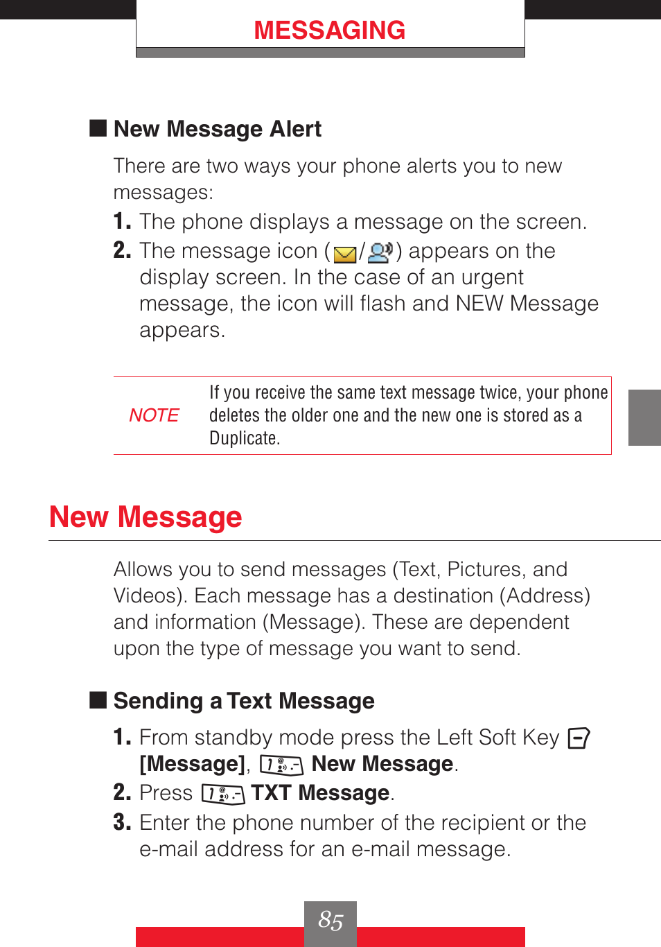 New message, Messaging | Casio G'z One User Manual | Page 86 / 242