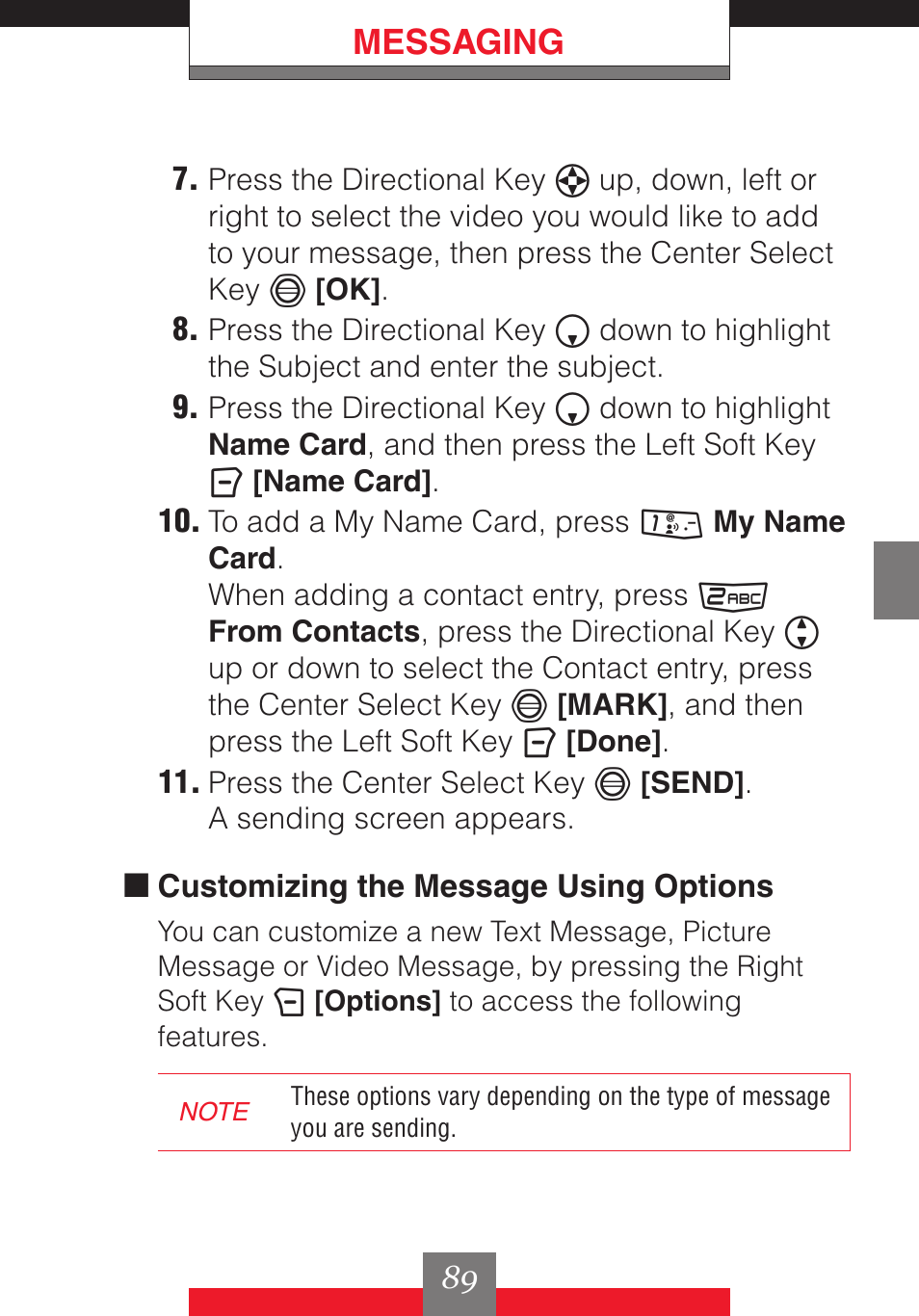 Messaging | Casio G'z One User Manual | Page 90 / 242
